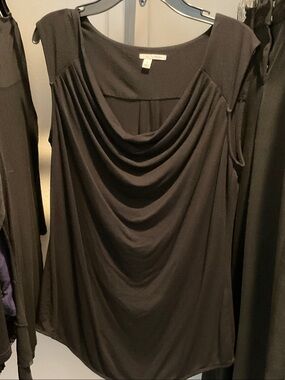 Halogen Black Draped Cowl Neck Sleeveless Top